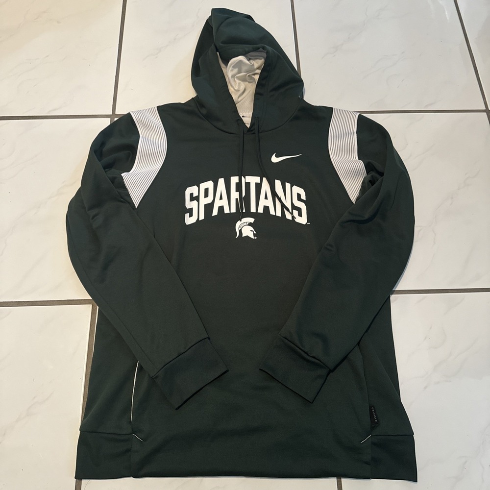 Nike On-Field Michigan State Spartans Hoodie Men M Green MSU Sweatshirt Athletic